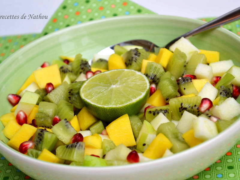 Exotic Fruit Salad with Mango, Pomegranate, and Kiwi