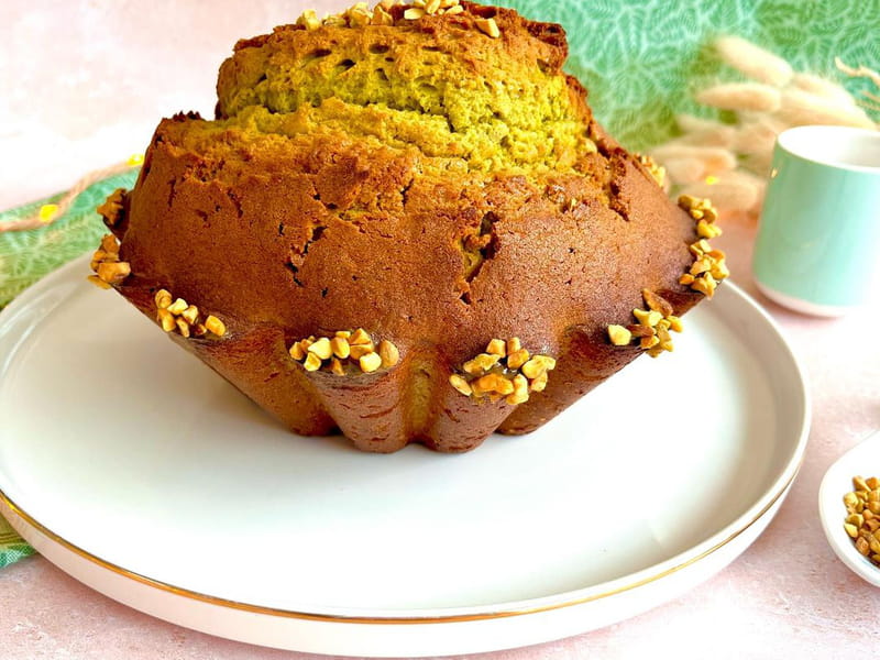 Giant Vanilla Madeleine with Pistachio Cream Recipe